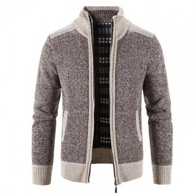 2021. aasta sügistalv meeste villane kampsun, tõmblukk, kootud kardigan jakk, õhuke krae, soe vabaaja kudumid, mood pullover