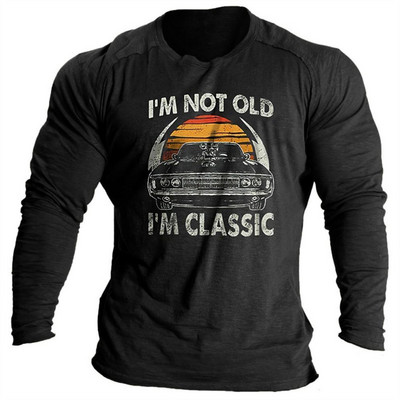 Vintage meeste pikkade varrukatega T-särk Word Tees Topid Graafika T-särgid Meestele 3D Slogan Prinditud rõivad Suuremõõtmelised tänavarõivad 5xl