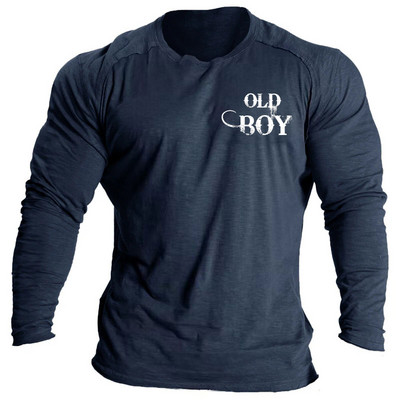 Vintage meeste pikkade varrukatega T-särk Word Tees Topid Graafika T-särgid Meestele 3D Slogan Prinditud rõivad Suuremõõtmelised tänavarõivad 5xl