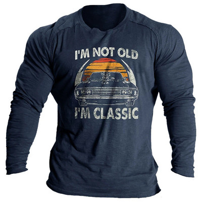 Vintage meeste pikkade varrukatega T-särk Word Tees Topid Graafika T-särgid Meestele 3D Slogan Prinditud rõivad Suuremõõtmelised tänavarõivad 5xl