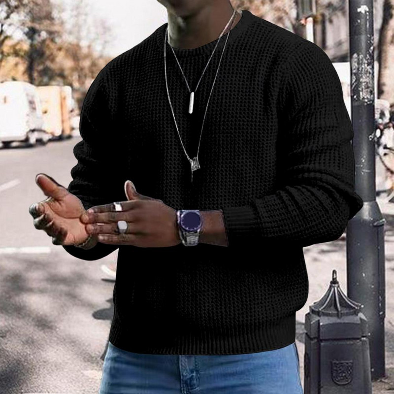Μοντέρνο ανδρικό φθινοπωρινό τοπ Απλό στυλ O λαιμό Ανδρικό φθινοπωρινό πουλόβερ Streetwear Φθινοπωρινό πουλόβερ Ανδρικά ρούχα
