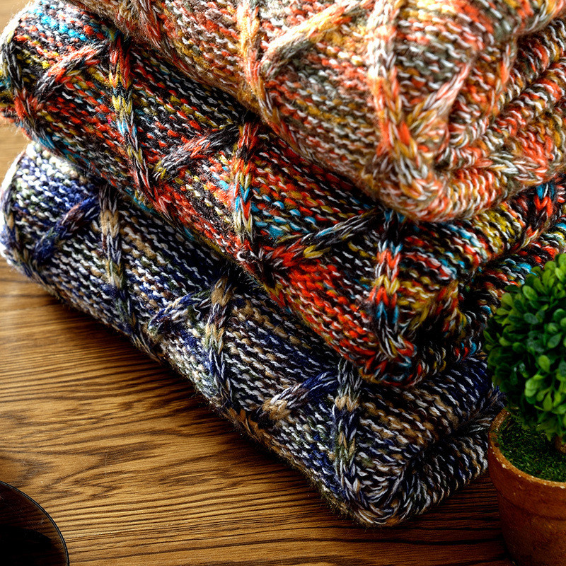 Νέα ανδρικά πουλόβερ Χειμερινά ανδρικά πουλόβερ με στρογγυλή λαιμόκοψη Πλεκτά ανδρικά πουλόβερ casual μαλλί Λεπτά πουλόβερ σε σχήμα διαμαντιού Κορεάτικο στυλ