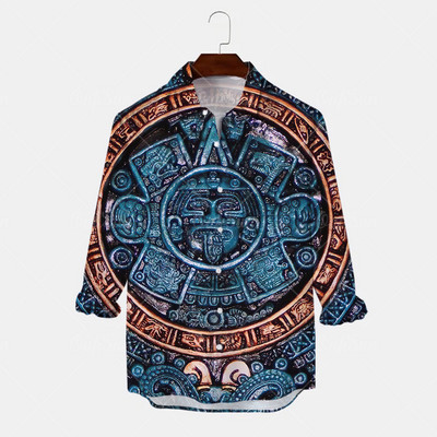 2022 Skull Majica Muška košulja Street Hip Hop 3d print dugih rukava Jesenska zabava Muška odjeća dugih rukava Retro havajska košulja Muškarci