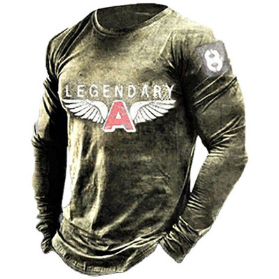 Vintage ανδρικά απομίμηση βαμβακερά μπλουζάκια άνοιξη φθινόπωρο Crew λαιμόκοψη μακρυμάνικο casual top Tees Ανδρικά ρούχα Υπερμεγέθη μπλουζάκι