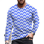 Ανδρικό μπλουζάκι μόδας και casual μακρυμάνικο εμπριμέ