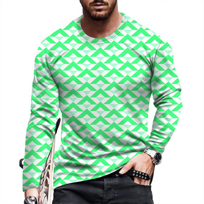 Ανδρικό μπλουζάκι μόδας και casual μακρυμάνικο εμπριμέ