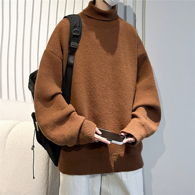 Νέο κορεάτικο στυλ Ανδρικά πουλόβερ με ζιβάγκο Μόδα Λεπτή Εφαρμογή Πουλόβερ Ανδρικά Πλεκτά Πουλόβερ Ανδρικά Πουλόβερ με μασίφ ζιβάγκο
