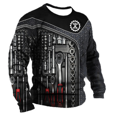 Proljetna i jesenska tanka prozračna muška majica dugih rukava, uska prozračna majica s printom