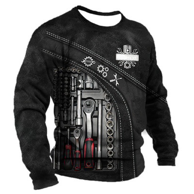 Proljetna i jesenska tanka prozračna muška majica dugih rukava, uska prozračna majica s printom