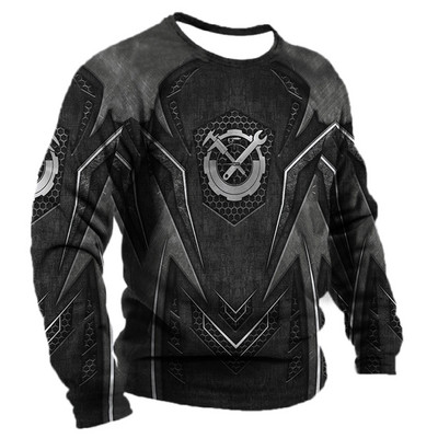 Proljetna i jesenska tanka prozračna muška majica dugih rukava, uska prozračna majica s printom