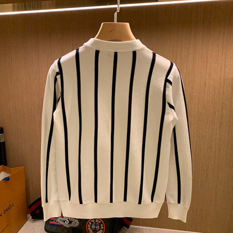 Kampsunid Meeste Euroopa stiilis kudumine Meeste Paarirõivad Soojad Lihtsad Kõik sobivad Ulzzang Populaarne vabaaja tänavarõivad Triibuline Retro