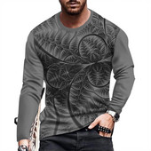 Ανοιξιάτικο και Φθινοπωρινό μακρυμάνικο μπλουζάκι με στάμπα για άνδρες