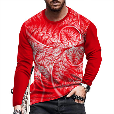 Ανοιξιάτικο και Φθινοπωρινό μακρυμάνικο μπλουζάκι με στάμπα για άνδρες