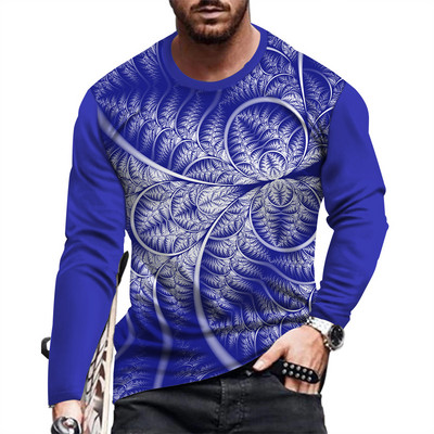 Ανοιξιάτικο και Φθινοπωρινό μακρυμάνικο μπλουζάκι με στάμπα για άνδρες