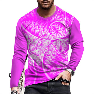 Ανοιξιάτικο και Φθινοπωρινό μακρυμάνικο μπλουζάκι με στάμπα για άνδρες