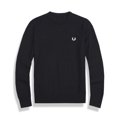 Uus sügistalvine esmaklassiline tikandiga ümarkaelusega meeste kampsun, moodne vaba vabaaja mugav ja luksuslik kootud pullover kampsun