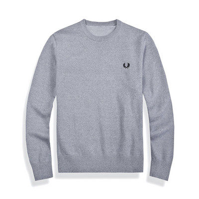 Uus sügistalvine esmaklassiline tikandiga ümarkaelusega meeste kampsun, moodne vaba vabaaja mugav ja luksuslik kootud pullover kampsun