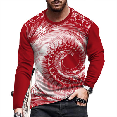 Ανδρικό μπλουζάκι μόδας και casual μακρυμάνικο εμπριμέ