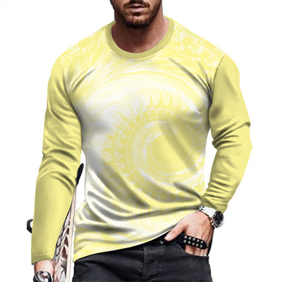 Ανδρικό μπλουζάκι μόδας και casual μακρυμάνικο εμπριμέ