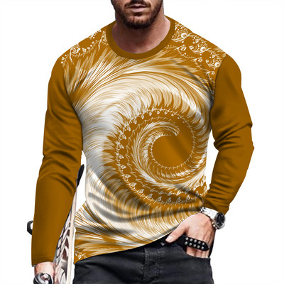 Ανδρικό μπλουζάκι μόδας και casual μακρυμάνικο εμπριμέ