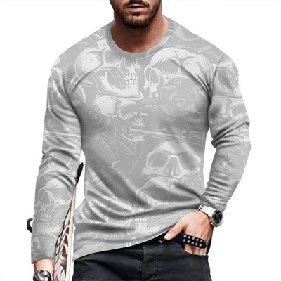 Ανδρικό μπλουζάκι μόδας και casual μακρυμάνικο εμπριμέ