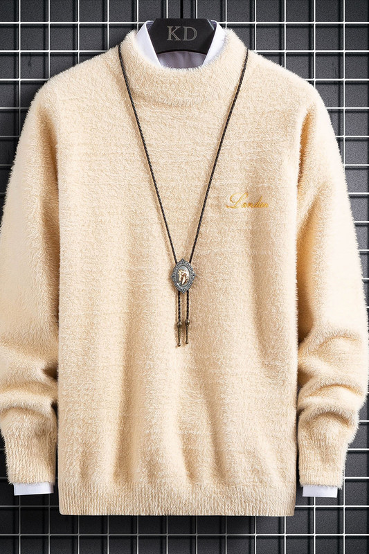 Kampsun, Meeste 2022. aasta talvine naaritsast kašmiirist pulloverid vabaaja kaelaga Pehme soe džemper, sügisene mohäärist kampsun, pull