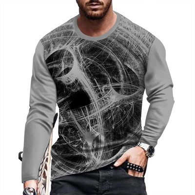 Ανδρικό πουκάμισο με μακρυμάνικο και προσωπικότητα με στάμπα σε στενή εφαρμογή