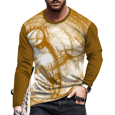 Ανδρικό πουκάμισο με μακρυμάνικο και προσωπικότητα με στάμπα σε στενή εφαρμογή