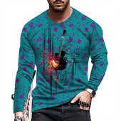 Ανοιξιάτικο και Φθινόπωρο Ανδρικό μακρυμάνικο μπλουζάκι με στάμπα προσωπικότητας