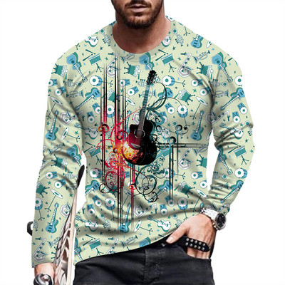 Ανοιξιάτικο και Φθινόπωρο Ανδρικό μακρυμάνικο μπλουζάκι με στάμπα προσωπικότητας