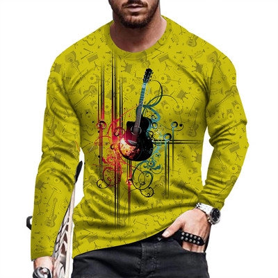 Ανοιξιάτικο και Φθινόπωρο Ανδρικό μακρυμάνικο μπλουζάκι με στάμπα προσωπικότητας