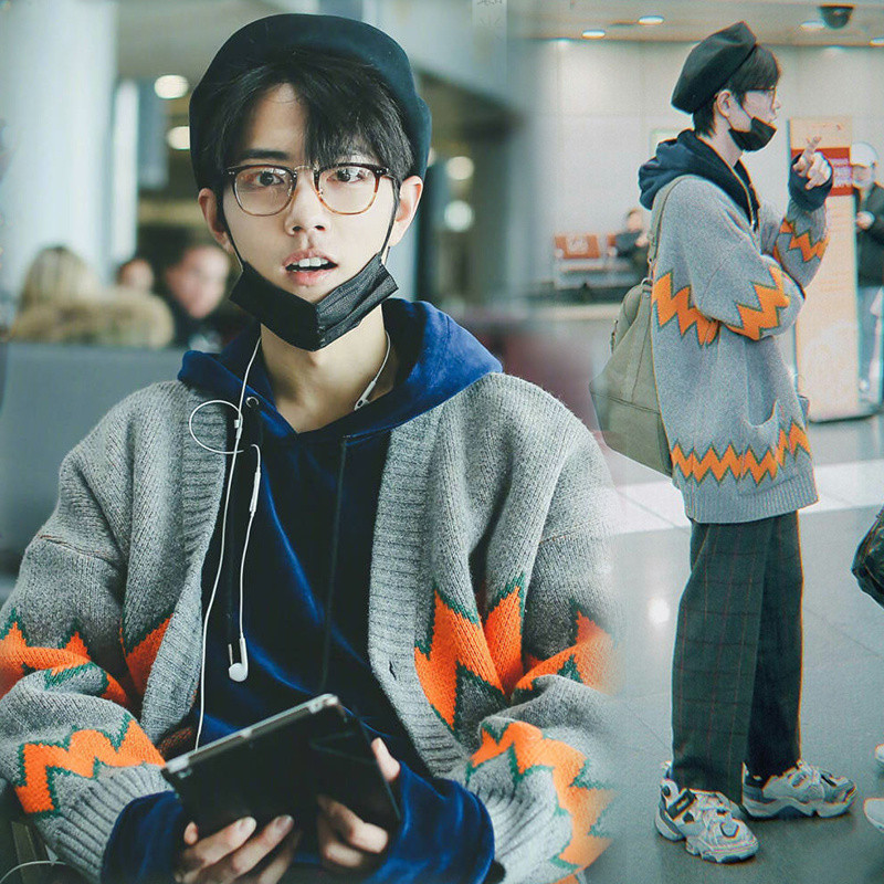 Xiao Zhani samas stiilis kampsun, meeste moepaar, laiska stiiliga kampsun, Korea versiooni avar mantel, uus tudengi kevad ja