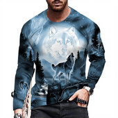 Jesenska muška modna i ležerna majica s printom dugih rukava