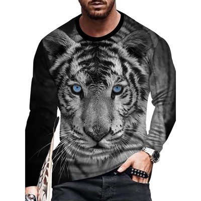 Jesenska muška modna i ležerna majica s printom dugih rukava
