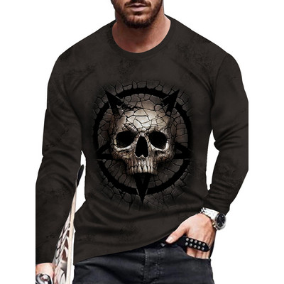 Jesenska muška modna i ležerna majica s printom dugih rukava