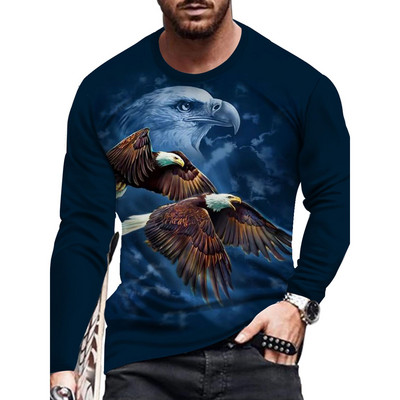 Jesenska muška modna i ležerna majica s printom dugih rukava