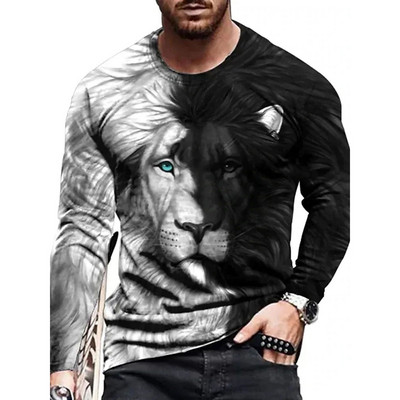 Jesenska muška modna i ležerna majica s printom dugih rukava