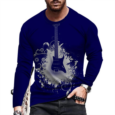 Ανδρικό μακρυμάνικο μπλουζάκι Fahsion και Casual με στάμπα