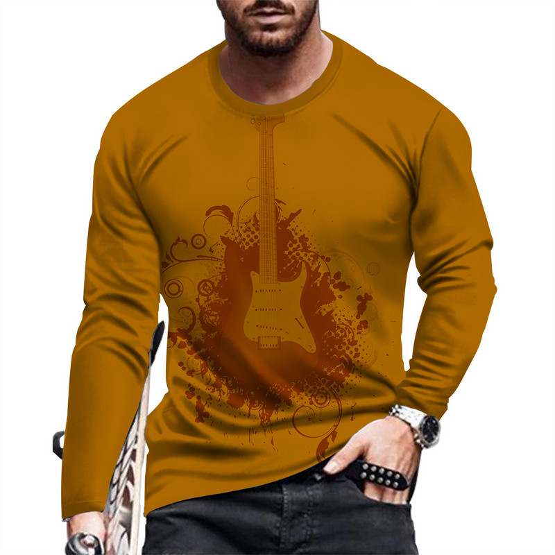 Ανδρικό μακρυμάνικο μπλουζάκι Fahsion και Casual με στάμπα