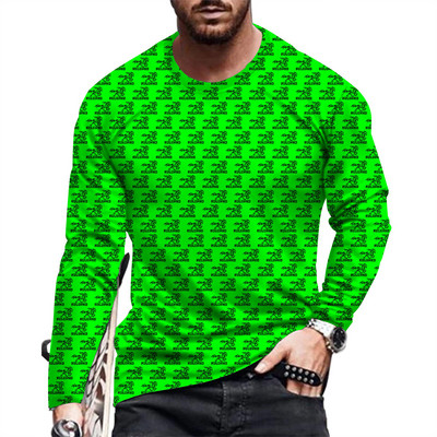 Ανδρικό μπλουζάκι μόδας και casual μακρυμάνικο εμπριμέ