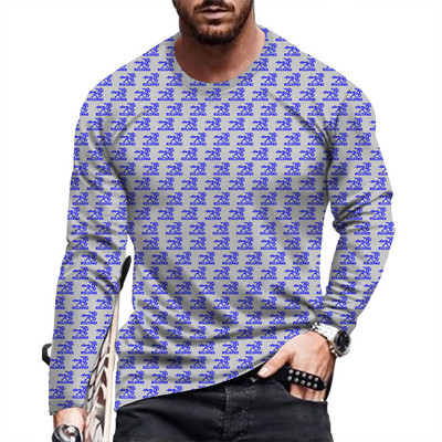 Ανδρικό μπλουζάκι μόδας και casual μακρυμάνικο εμπριμέ