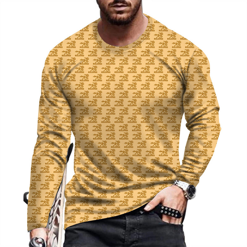 Ανδρικό μπλουζάκι μόδας και casual μακρυμάνικο εμπριμέ