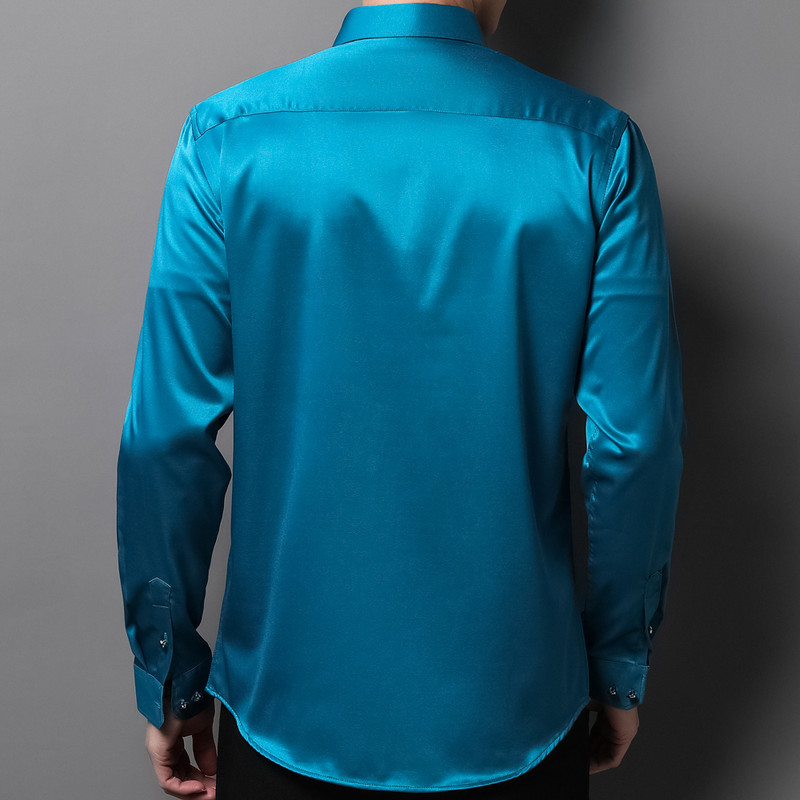 Meeste peotantsu teemantnööbitav kleit-särk ilma taskuta pikkade varrukatega, kergelt veniv, siledad kortsudeta vabaaja särgid