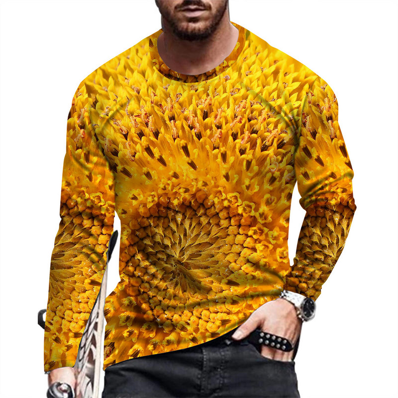 Kevadsuvi ja vabaaja meeste moodne pikkade varrukatega trükitud T-särk