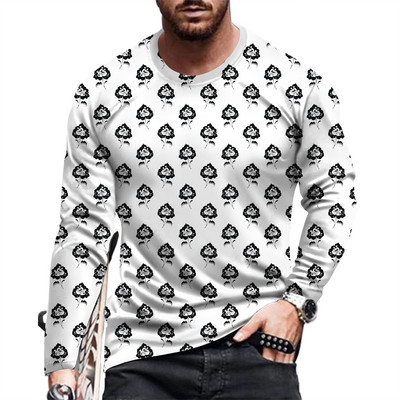 Modna i ležerna muška majica s printom dugih rukava