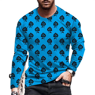 Modna i ležerna muška majica s printom dugih rukava