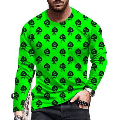 Modna i ležerna muška majica s printom dugih rukava