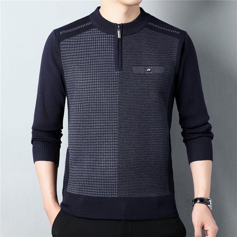 Πουλόβερ με φερμουάρ μάρκας COODRONY Ανδρικά ρούχα Φθινόπωρο Χειμώνας Νέα άφιξη Μπλούζες casual μαλακό πλεκτό πουλόβερ Pull Homme Z1165