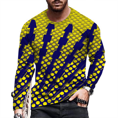 Ανοιξιάτικο και Καλοκαίρι Ανδρικό μακρυμάνικο μπλουζάκι με στάμπα