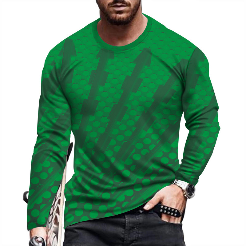 Ανοιξιάτικο και Καλοκαίρι Ανδρικό μακρυμάνικο μπλουζάκι με στάμπα